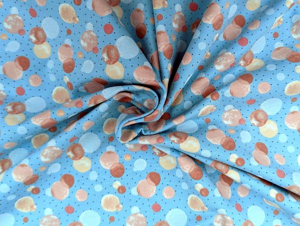 Baumwolljersey Kleine Kreise Dots Pastell Hellblau